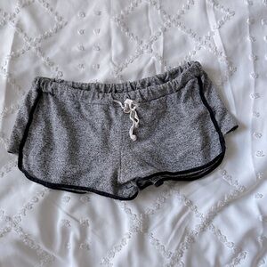 Brandy Melville Heather Grey Black Lined Shorts